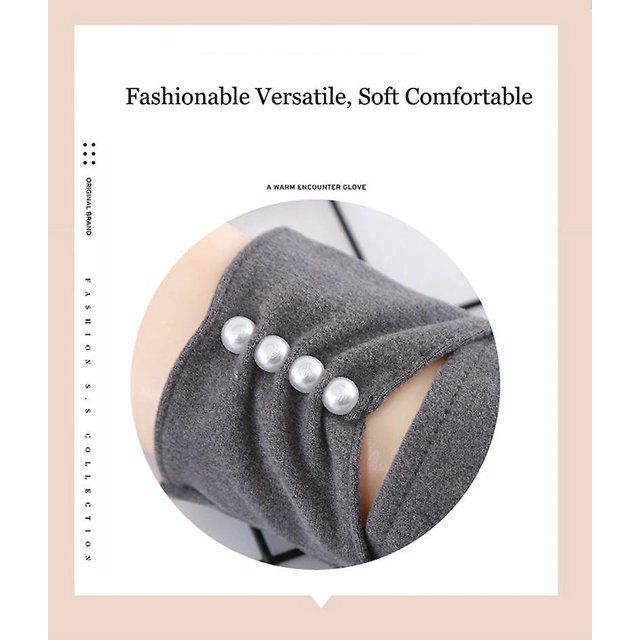 Guantes de conducción de pantalla táctil de dedo completo de perlas acrílicas finas de invierno para mujer para deportes ciclismo elásticos ShuxiuWang 8390612978135
