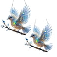 thumbnail image 2 of Beautynvta 2 Pcs 2D Acrylic Bird Hanging Ornament, Glitter Crystal Flying Birds Pendant Charm for Car Interior and Window Decoration Accessries Gift, 2 of 7