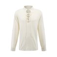 thumbnail image 4 of GYQMBT Men's Lace-Up Costume, Vintage Style, Medieval Retro Costume, Medieval Halloween Costume,White,M, 4 of 6