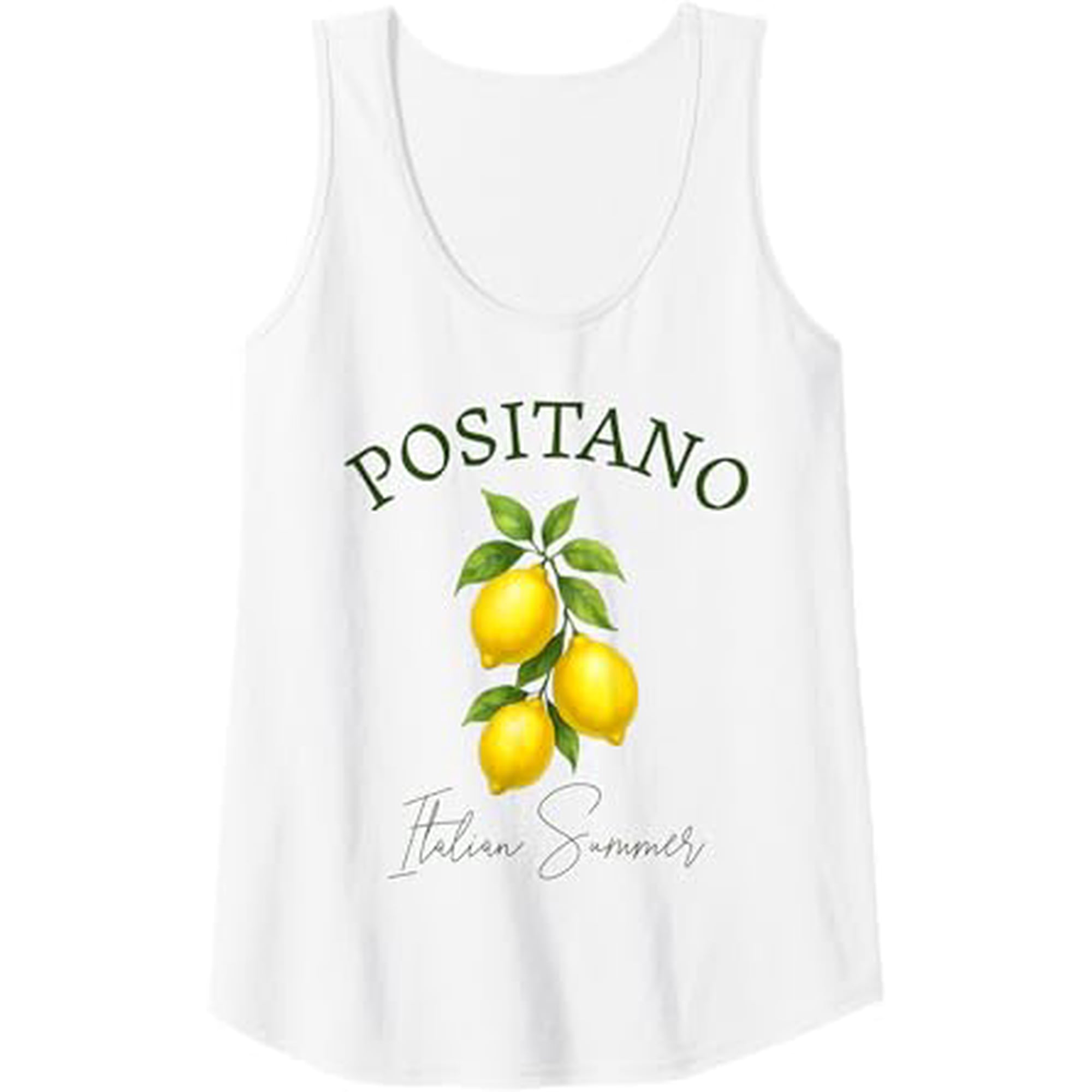 Positano Italian Summer Amalfi Coast Lemons Graphic Trendy Tank Top Size S-3XL