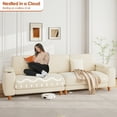 thumbnail image 5 of Patbrela 101" Oversized Corduroy Sofa with Storage, 24" Extra Deep Seat Couch, Comfy Upholstered with Cup Holder, 2 Pillows, Beige, 5 of 12