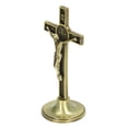 thumbnail image 2 of Crucifix Wall Cross, Catholic Cross Standing Zinc Alloy Metal Removable Base Hand Made  For Table Copper Color,Silver, 2 of 8