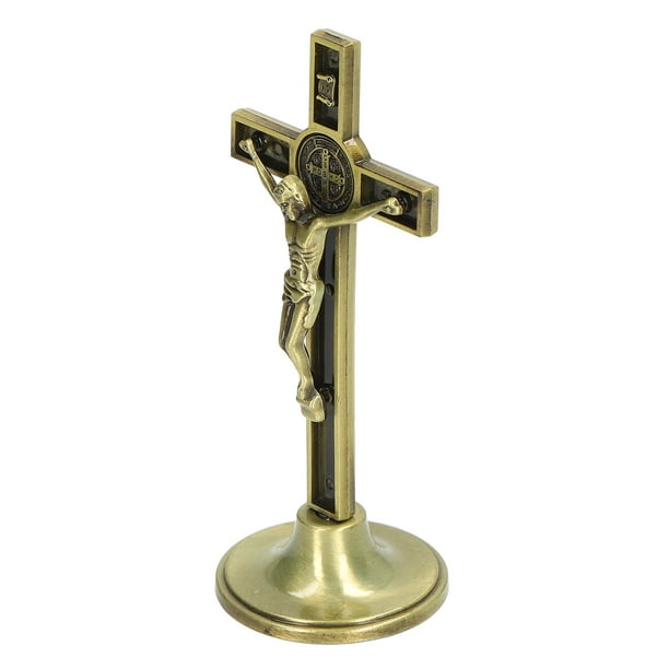Crucifix Croix Murale, Croix Catholique Verticale Belle Fait Main Debout  Pour Table Couleur Cuivre,Argent 