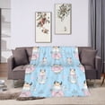 thumbnail image 6 of DouZhe Ultra-Soft Micro Fleece Lightweight Flannel Bed Blanket, Cute Pink Cartoon Cows Print Cozy Warm Throw Blankets, 80"x60", 6 of 7