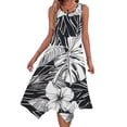 thumbnail image 1 of RKSTN Lady Imitate Cotton Skirt Robes pour Femmes Sans Manches Col Rond à Cordon Décontracté à Volants Ligne A Robe Mini Robes d'Été pour Femmes Décontracté, 1 of 8