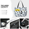 thumbnail image 4 of Japuie Navy Blue Anchors Print Large Capacity Beach Travel Bag,Waterproof Beach Totes Bags for Women Men,Foldable Pool Bag with Zipper, 4 of 5