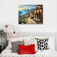 thumbnail image 4 of COMIO Italian Cityscape Abstract Wall Art Artwork: Mediterranean City Italy Street Towns Picture Painting on Canvas for Paris Cafe Room, 4 of 4