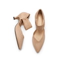 thumbnail image 4 of BURUDANI Women's Kitten Heels Low Pumps Shoes Pointed Closed Toe Slip on Dress Work Bridal Party Wedding, 4 of 6