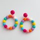 thumbnail image 3 of Pendientes de ratán Pendientes colgantes de aro de bola de rafia boho de verano para mujeres y niñas Pendientes llamativos de mimbre de paja ligeros Pendientes de playa bohemios Regalo de joyería JM, 3 of 4