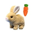 thumbnail image 4 of Conejo suave juguete electrónica para caminar salto de salto son del encantador juguete interactivo conejo eléctrico de peluche para niños regalo de marrón, 4 of 9