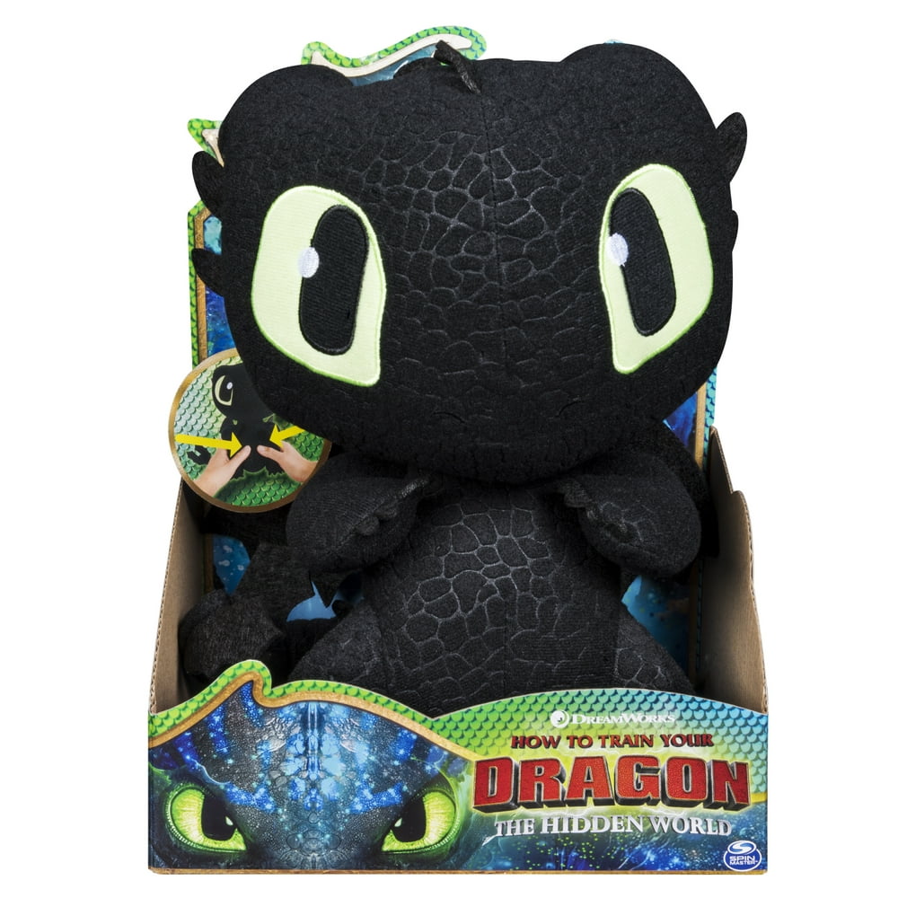 DreamWorks Dragons, Squeeze & Growl Toothless, 10-Inch Plush Dragon ...