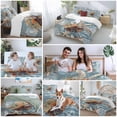 thumbnail image 5 of Sea Turtle Bedding Duvet Cover Set Full Size 4 Pieces Coral Starfish Coral Ocean Soft Twill Plush Quilt Cover, Include 1 Duvet Cover 1 Flat Sheet And 2 Pillow, 5 of 7