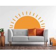 thumbnail image 2 of Pegatinas de pared de medio sol, decoración del hogar, amanecer amarillo, para habitación infantil, guardería, YT5993 (amarillo, mediano, 80 x 40 cm), 2 of 5