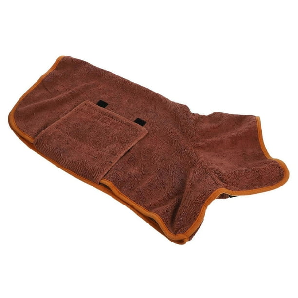 Pet Bathrobe for Dogs and Cats, Absorbent Microfiber Towel, Durable Full Coverage, Coffee
