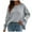 Gray, variant on Fesfesfes Women Sweater Tops V-neck Loose Knitting Sweater Casual Solid Color Long Sleeve Tops or