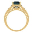 thumbnail image 4 of Solitaire with Accents Engagement Ring for Women - 2.21ct Natural London Blue Topaz in 14K Yellow Gold Promise Ring, 4 of 6