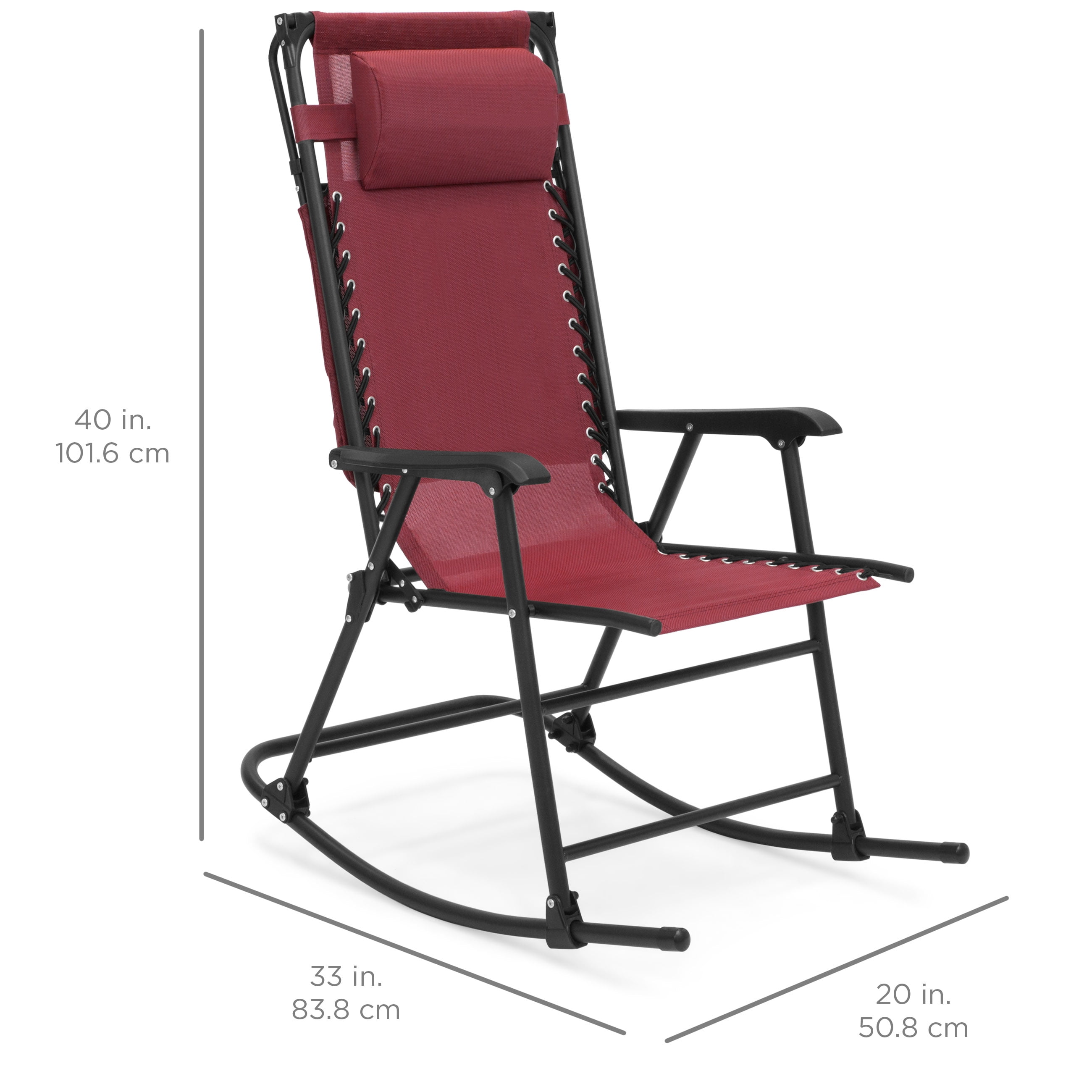 BCP Folding Zero Gravity Mesh Rocking Chair w// Sunshade Canopy Steel Frame