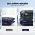 thumbnail image 3 of 5 Pairs Men's Merino Wool Socks Thick Winter Wool Hiking Socks Warm Breathable Crew Snow Boot Socks for Outdoor Home Black Blue_1, 3 of 6