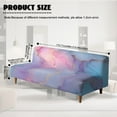 thumbnail image 7 of Jiueut Blue Golden Marble Pattern Armless Futon Sofa Slipcover, Soft Non-Armrest Couch Furniture Protector Stretchable Couch Sofa Slipcover with Anti-Slip Straps, 7 of 7