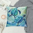 thumbnail image 2 of JEUXUS  Sea Turtle Throw Pillow Covers Super Soft Coastal Ocean Watercolor Sea Animal Turtle Cushion Cover ' Decorative Standard Square Accent Pillow Cases for Sofa Couch Bedroom (Blue), 2 of 5