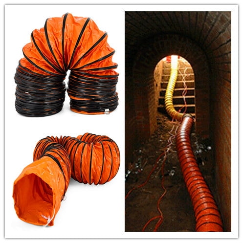 Manguera flexible de PVC de 16 pies para ventilador de escape de 12 pulgadas, naranja VEVOR en fábricas, sótanos, granjas, productos químicos, túneles, fabricación de automóviles, etc.