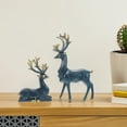 thumbnail image 4 of OULII 2 Pcs Sculpture Décorative Ornement Résine Bleue Décoration de Cabinet à Vin pour Salon, 4 of 6