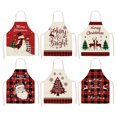 thumbnail image 6 of UYUH Christmas Plaid Apron Adjustable Holiday Kitchen Apron Festive Plaid Baking & Cooking Apron Chef Hostess Apron Unisex Christmas Gift, 6 of 7