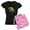 With Pink Camo Pant, variant on - Alabama Orange Beach Pajamas - Women's Short Sleeve Print T-Shirt and Pants Dark Cotton Pajama Set