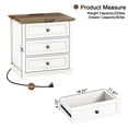 thumbnail image 5 of PLAMLE End Table for Living Room with 3 Drawers Storage Retro End Table Table with Charging Station Wooden Nightstand side End Table for Bedroom, 5 of 7