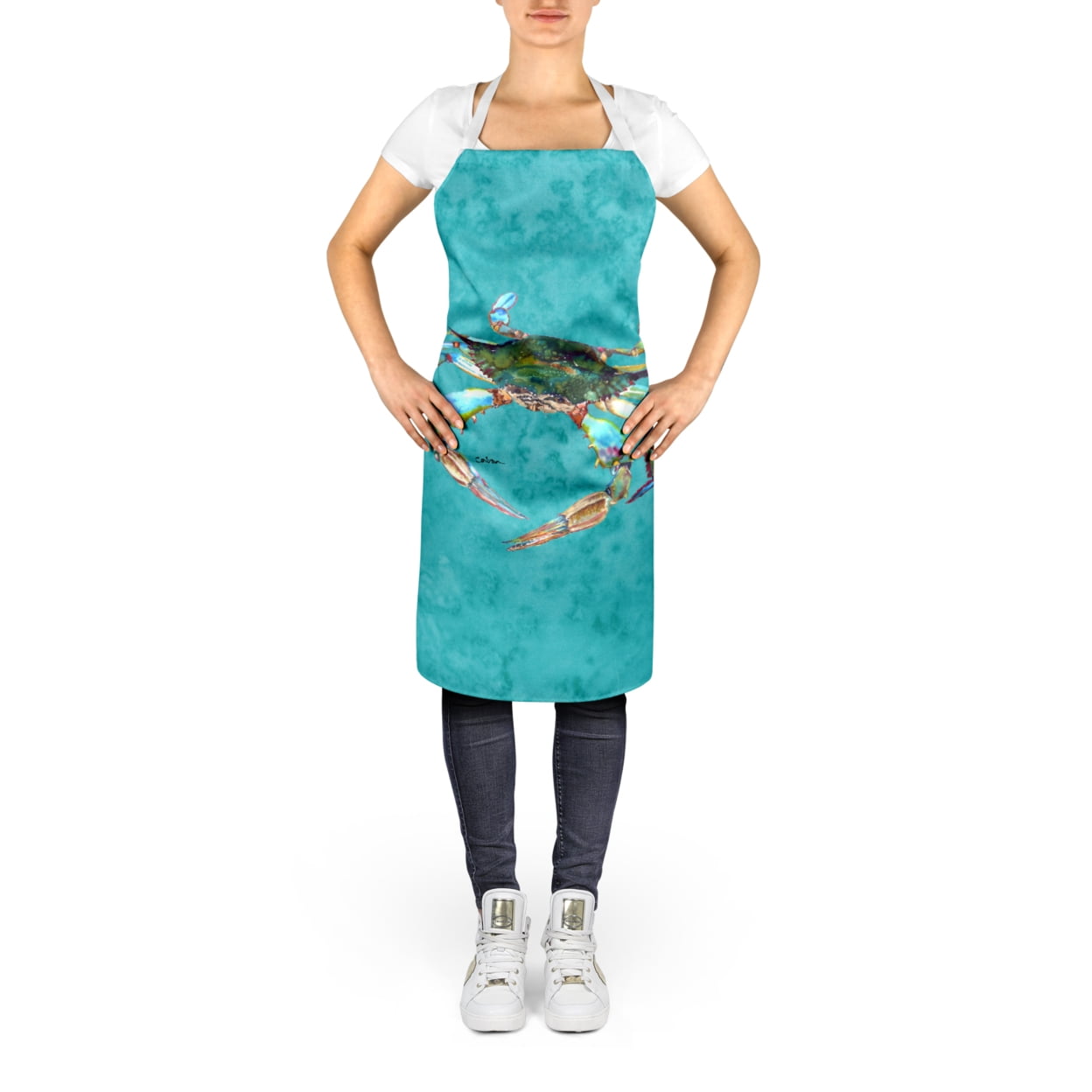 Carolines Treasures 8657APRON Crab Apron Large multicolor