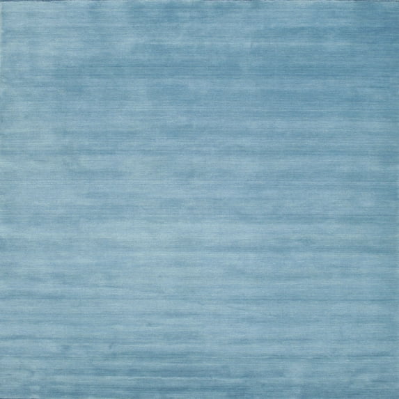 Ahgly Company Machine Washable Indoor Square Contemporary Denim Blue Area Rugs, 6' Square