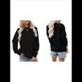thumbnail image 3 of Sudaderas Informales de Cuello Redondo para Mujer, Camisetas de Larga y Corte Holgado para Otoño. Negro XXL, 3 of 7
