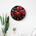 thumbnail image 4 of 14 Inch Wall Clock Battery Operated Silent Clock Decorative for Office, Kitchen, Outdoor, Living Room，Red Rose Flower Dot Floral Print Beautiful, 4 of 4
