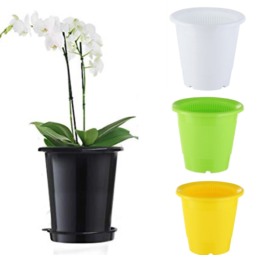 Grow Pots Flower Pot Orchid Plastic Succulent W/Holes 1 Pcs Breathable 