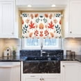 thumbnail image 5 of Yayeee Kitchen Curtains Tier Pair Light Filtering 27"x24" Rod Pocket Short Cafe Window Panel, Hand Drawn Autumn Leaves, 5 of 7