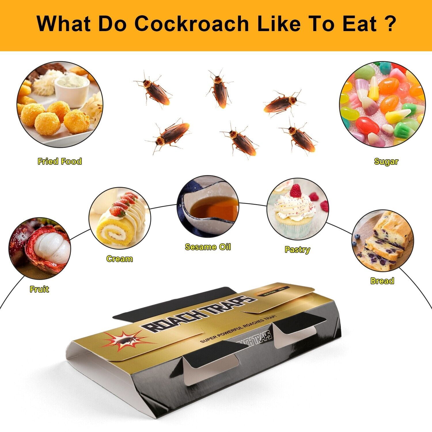 Elegant Choise 35 Pcs Roach Traps Indoor Cockroach Bug Pest Killer Bait Glue Traps Spider Motel