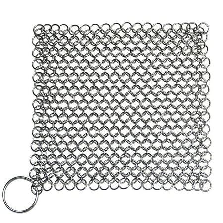 - Stainless Steel Kitchenware Cleaner Cast Iron Cleaner Chainmail Scrubber Silvery(7*7 Square)