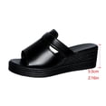 thumbnail image 4 of Eltusu Women Wedge Slide Sandals, Fashion Slip On Soft Bottom Open Toe Ladies Shoes Black Size 8.5, 4 of 9