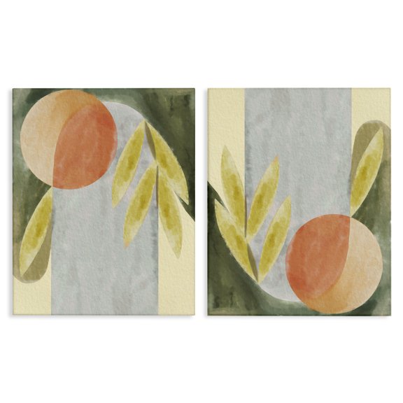 Stupell Industries Mid-Century Abstract Geometric Watercolor 2pc Canvas Art Set, 16 x 20 each, by Lil' Rue