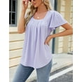 thumbnail image 4 of Womens Tops for Summer Ruffle Sleeve Tunic Blouse Pleated Flowy Dressy Casual Shirts Shermie, 4 of 6