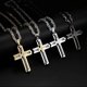 thumbnail image 2 of Cross Necklace for Men Women Stainless Steel Byzantine Chain Necklace Black Cross Pendant Men's Silver Chain, 2 of 5