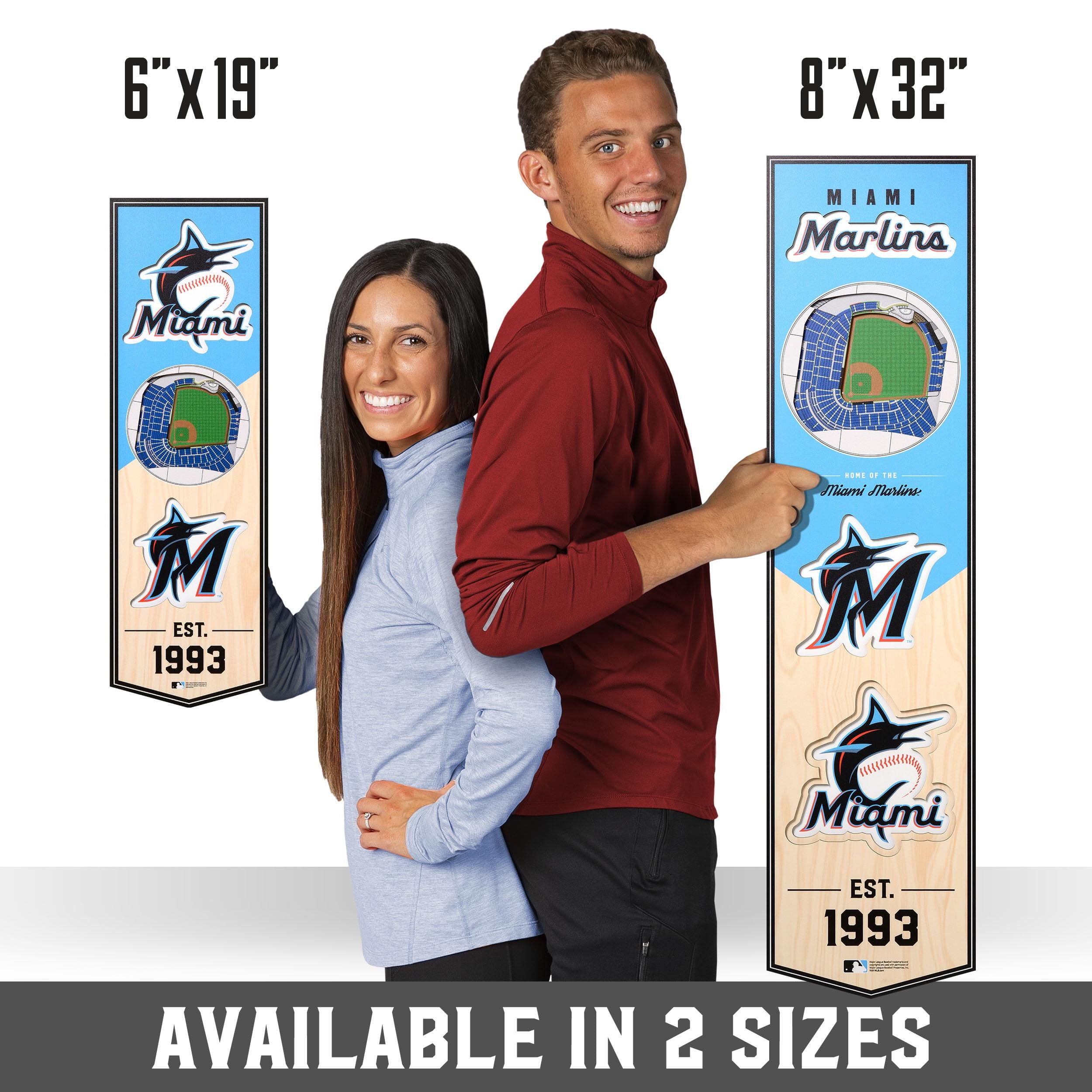 YouTheFan MLB Miami Marlins 3D Stadium Banner 6x19