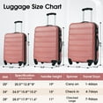 thumbnail image 2 of Luggage Sets 3 Piece, Hardside Expandable Ultra Durable PC Lightweight Carry On, Travel Suitcase Set with TSA Lock Spinner Wheels, Rose Gold, 2 of 9
