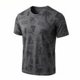 thumbnail image 2 of TKKCS Mens Graphic Crew Neck T-Shirt- Summer Casual Daily Wear Tropical Print Breathable Lightweight Short Sleeve Tees Dark Gray Size XS, 2 of 5