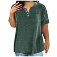 thumbnail image 3 of Plus Size Tops for Women Summer Blouse Casual V Neck Blouses Dressy Lace Short Sleeve Shirts Summer Tunic Tops, 3 of 3