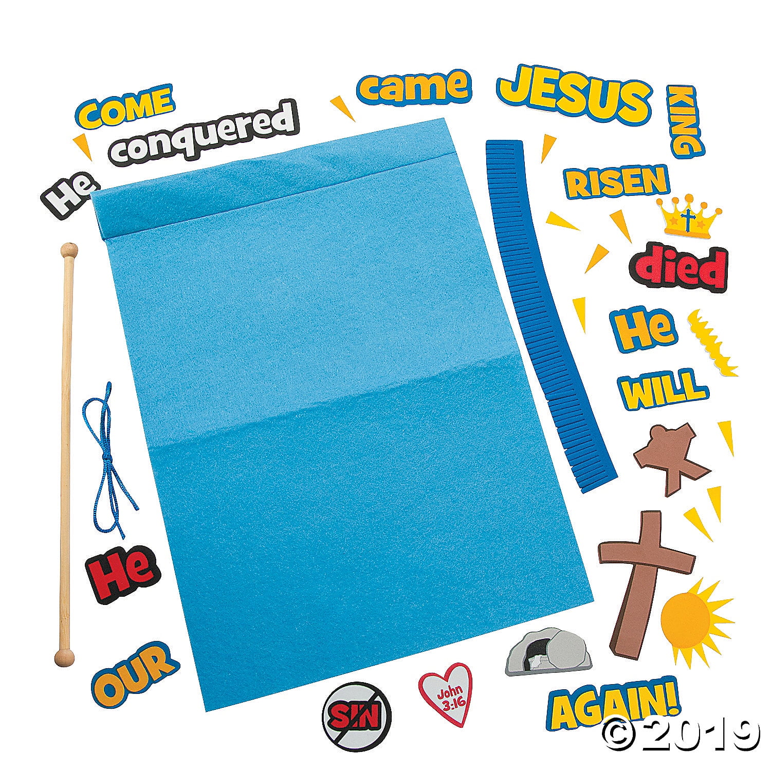 Fun Express Life of Christ Felt Sign Craft Kit - Religious Craft Kit for Bible Study Sunday School & Church Activities - Perfect for Educational Fun & Religious Crafting - 12 Pieces