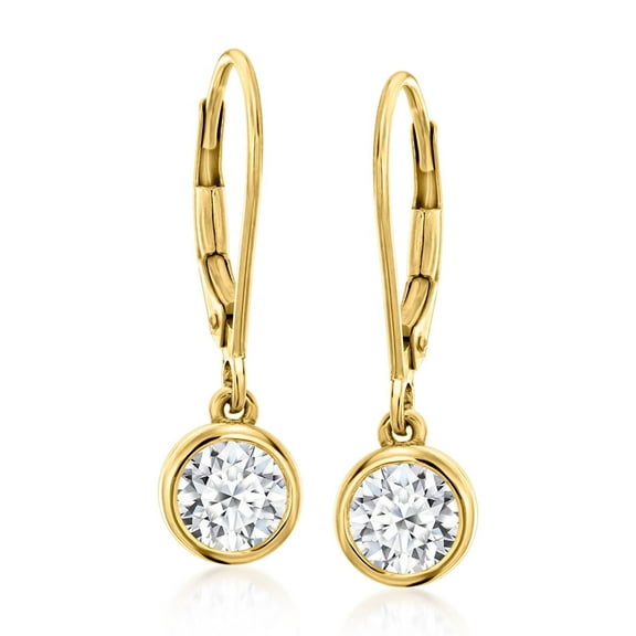 Ross-Simons 1.00 ct. t.w. Lab-Grown Diamond Drop Earrings in 18kt Gold Over Sterling, Women's, Adult