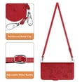 thumbnail image 4 of Wallet Case for iPhone 16, Wrist Strap & Shoulder Strap PU Leather Case, Pattern Kickstand Magnetic Clasp Folio Flip Cover for iPhone 16 Flip Case with Card Holder - Red, 4 of 9