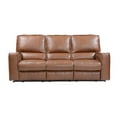 thumbnail image 3 of Pemberly Row Traditional Leather Triple Reclining Sofa in Brown, 3 of 4