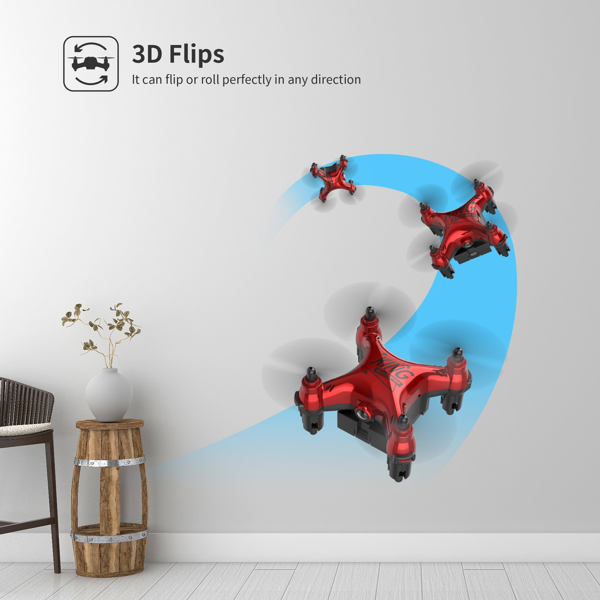 Mini Drone with 3 Batteries RC Nano Quacopter Drone for Kids Beginners RC Helicopter with Auto Hovering 3D Flip Headless Mode Play Outdoor and Indoor